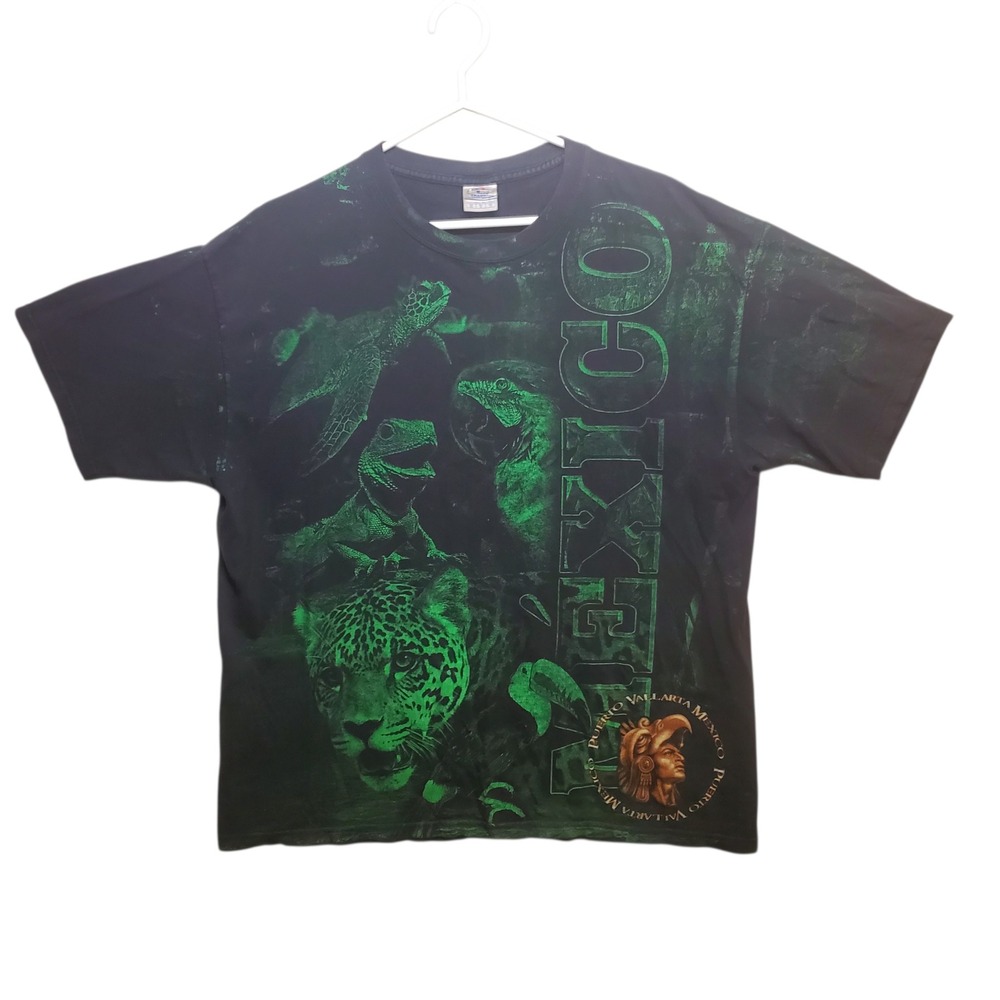 Vintage Nature AOP Tee Graphic T Shirt Men XL Green All Over Print Animal Yazbek